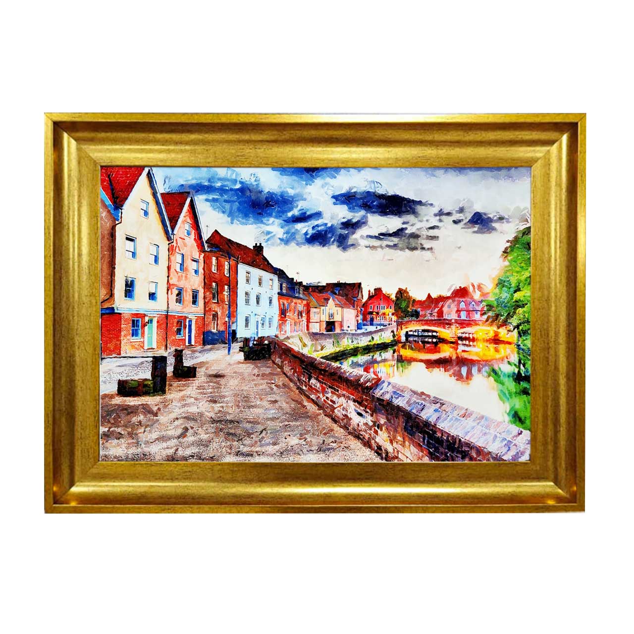 تابلو فرش چاپی طرح رودخانه کد 10178 سایز 50×50 سانتی متری