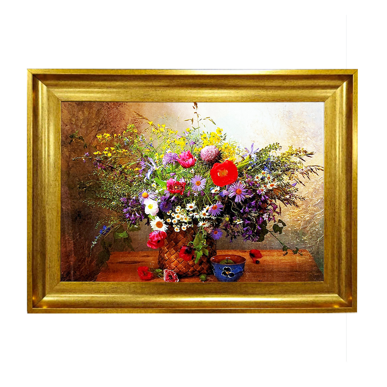 تابلو فرش چاپی طرح گل کد 12022 سایز 50×50 سانتی متری