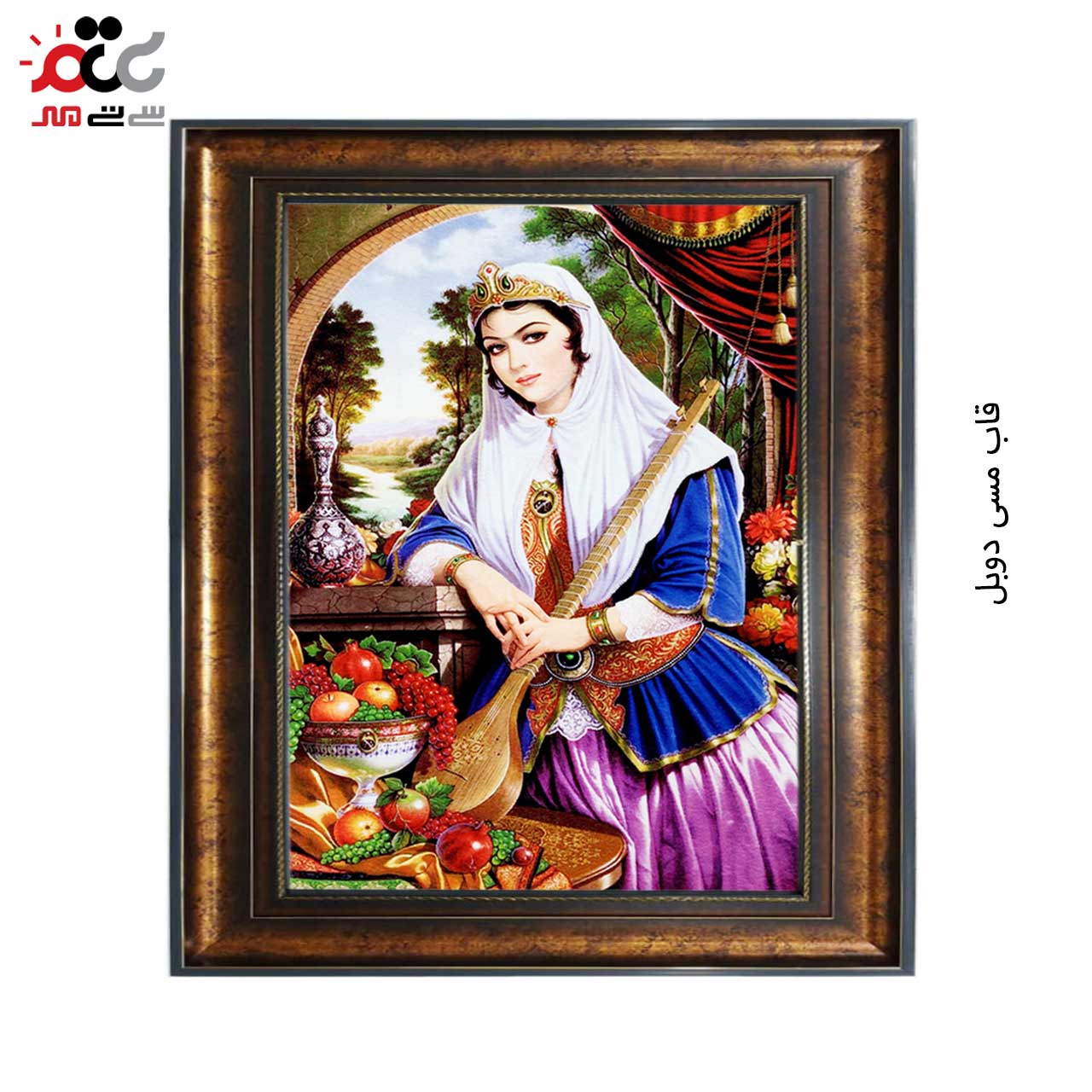 تابلو فرش چاپی طرح بانو کد 13017 سایز 100×50 سانتی متری