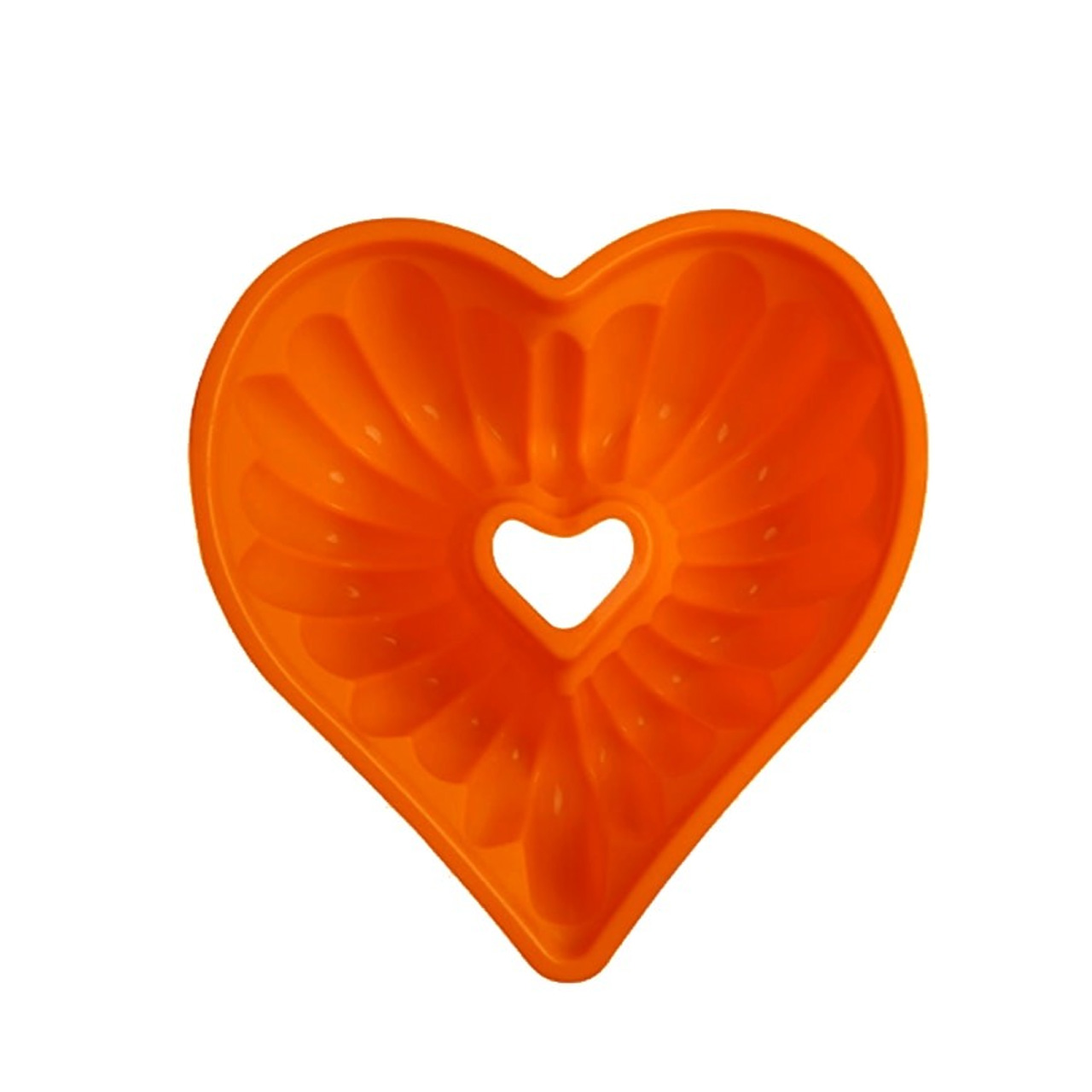 قالب کیک و ژله سیلیکونی شیفون دار طرح قلب سایز متوسط