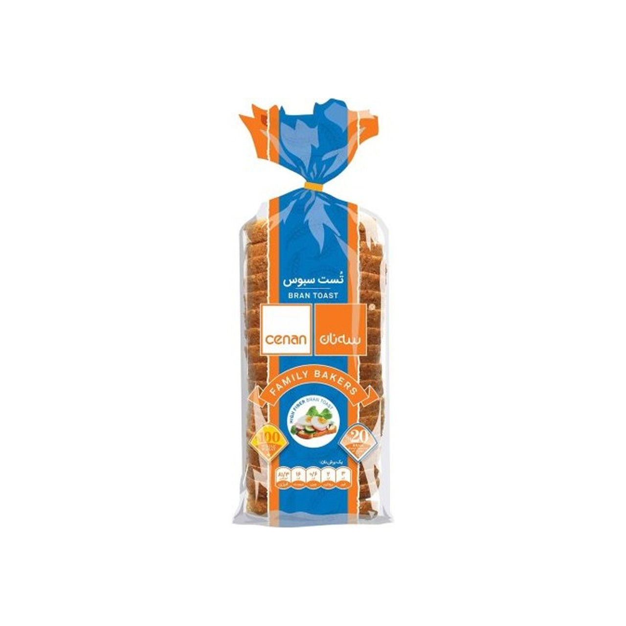 نان تست سبوس خمیر ترش سه نان 530 گرمی