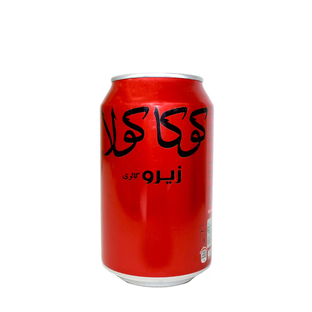 نوشابه قوطی زیرو کوکاکولا با طعم کولا  330 میلی لیتری