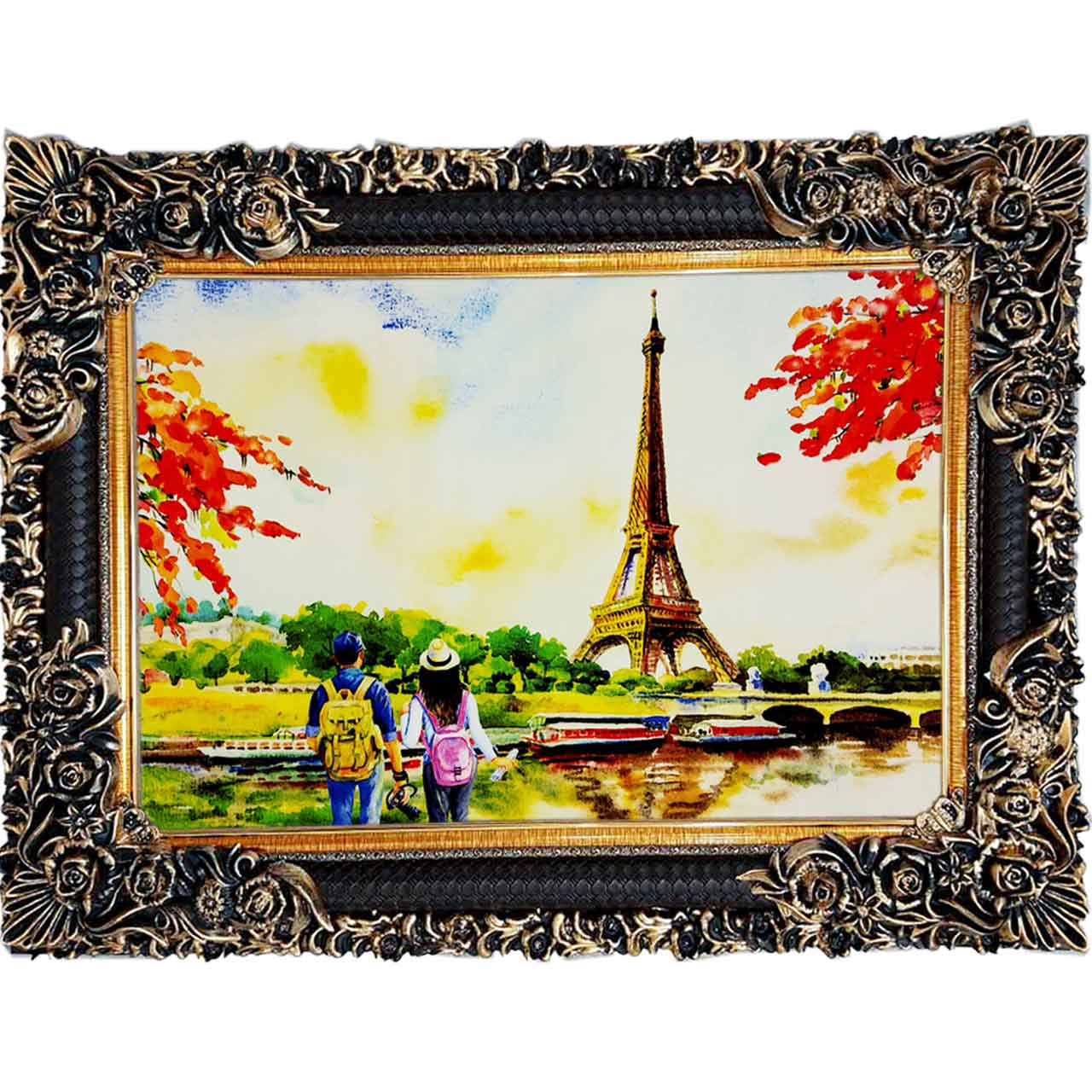 تابلو فرش چاپی طرح ایفل کد 10115 سایز 100×70 سانتی متری