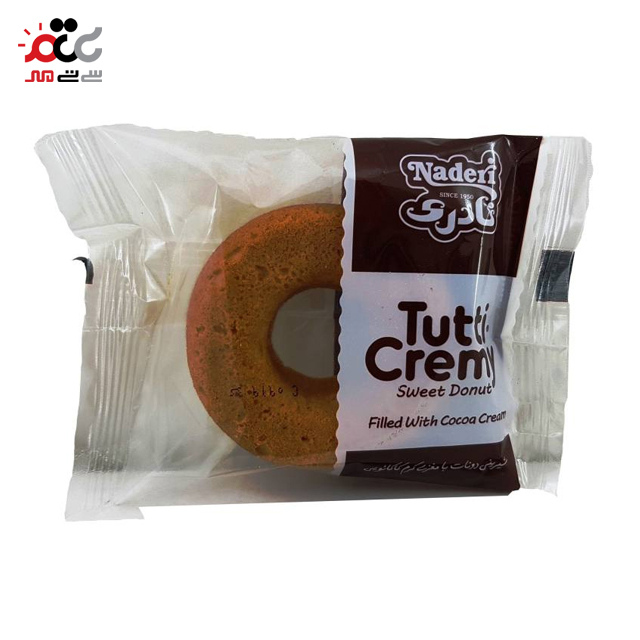 دونات با مغز کرم کاکائو توتی کرمی نادری 300 گرمی بسته 5 عددی