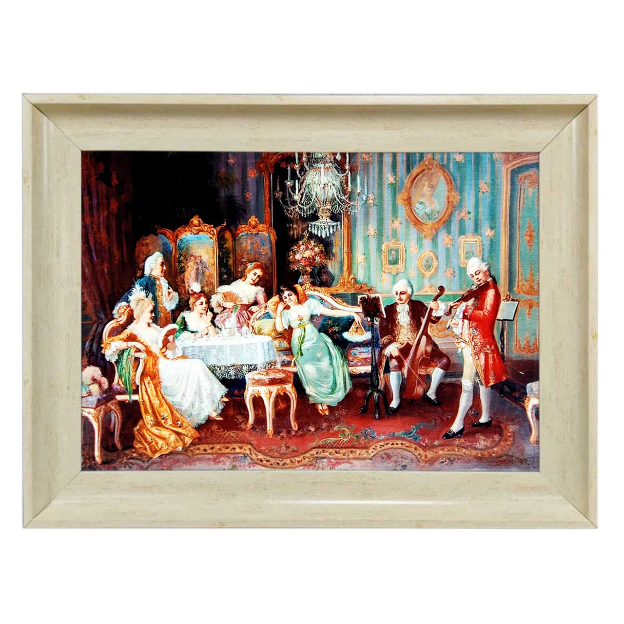 تابلو فرش چاپی طرح مهمانی کد 11057 سایز 70×50 سانتی متری