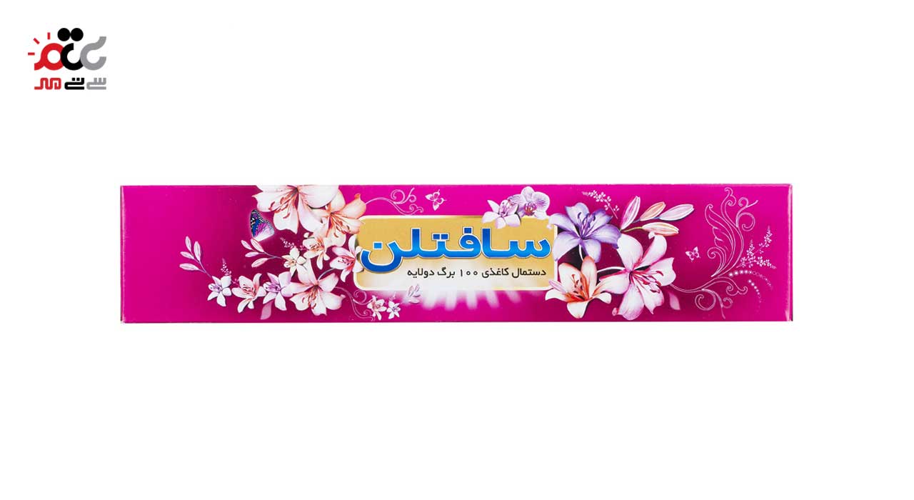 دستمال کاغذی جعبه ای سافتلن طرح باغ بهشت 100 برگ دو لایه