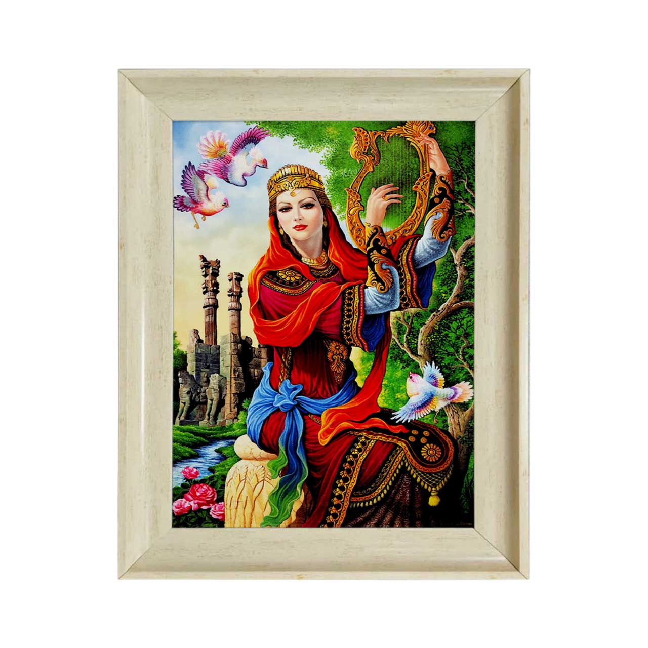 تابلو فرش چاپی طرح هخامنش کد 13002 سایز 60×40 سانتی متری