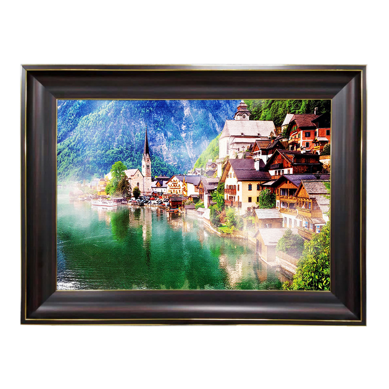 تابلو فرش چاپی طرح دریاچه کد 10033 سایز 60×40 سانتی متری