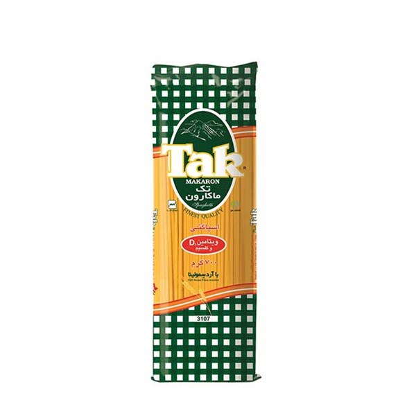 اسپاگتی غنی شده با ویتامین دی و کلسیم تک ماکارون 700 گرمی