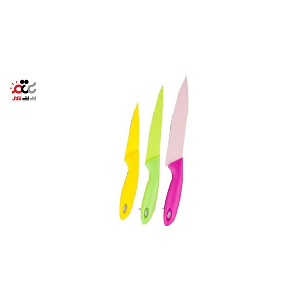چاقو آشپزخانه طرح رنگی بسته 3 عددی کد 4518