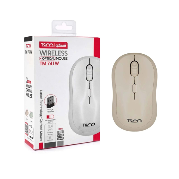 ماوس بی سیم TSCO مدل TM 741W - کرم