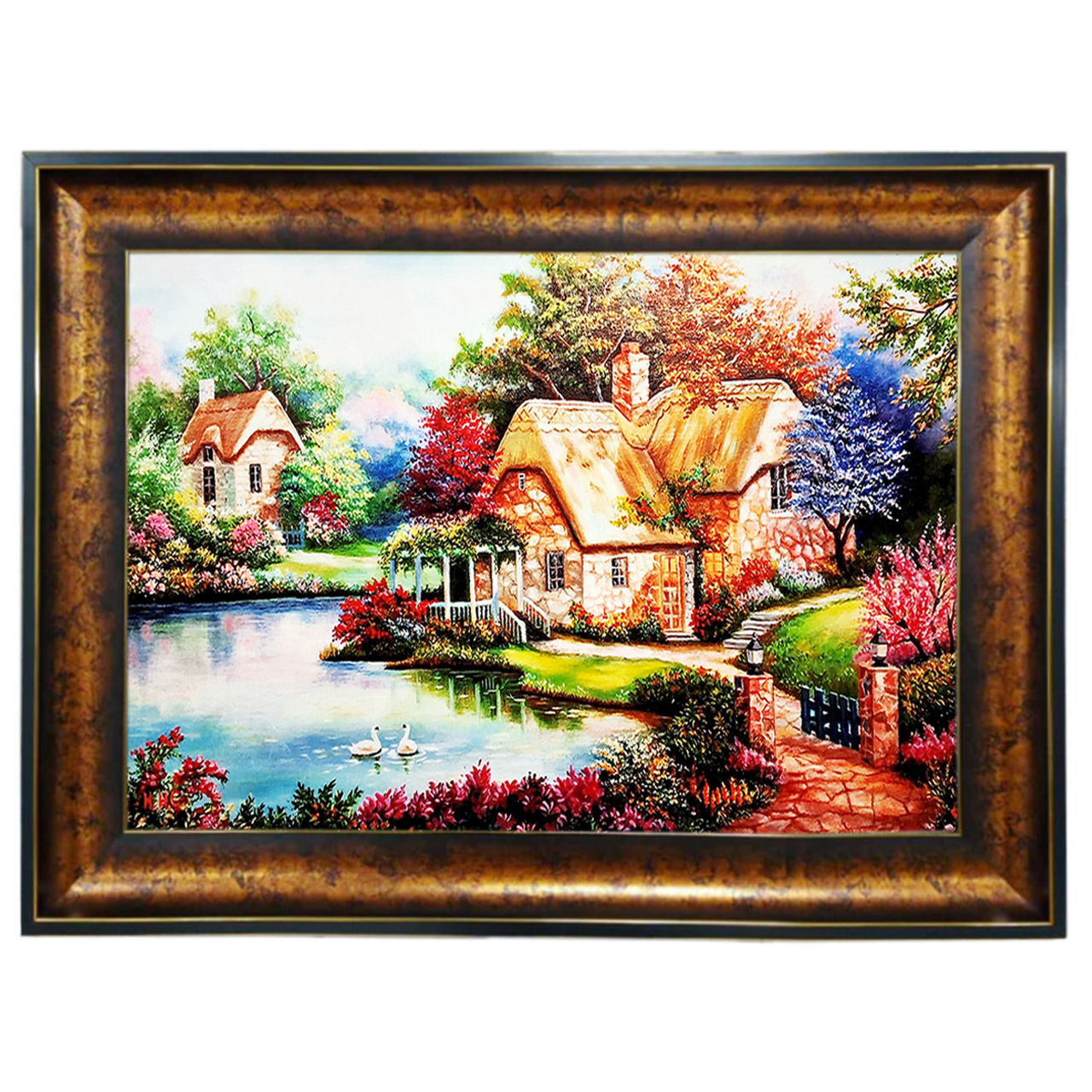 تابلو فرش چاپی طرح منظره کد 10129 سایز 100×50 سانتی متری