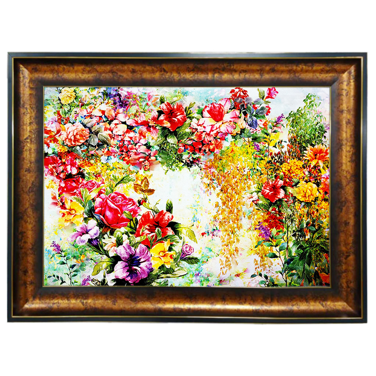 تابلو فرش چاپی طرح گل کد 12028 سایز 100×50 سانتی متری