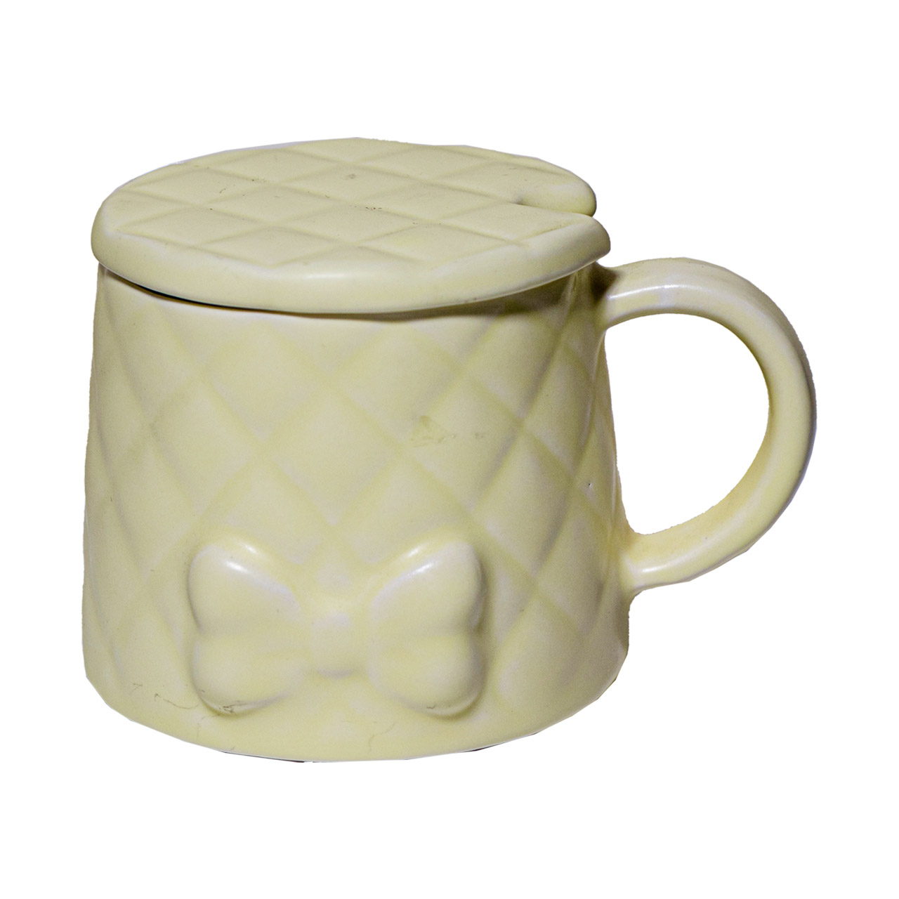 لیوان سرامیکی مدل درب دار طرح پاپیون