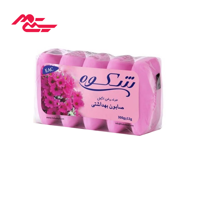 صابون صورتی شکوه 75 گرمی بسته 5 عددی