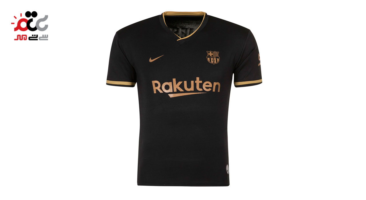 ست تی شرت و شلوارک ورزشی مردانه طرح بارسلونا دوم مدل 2021