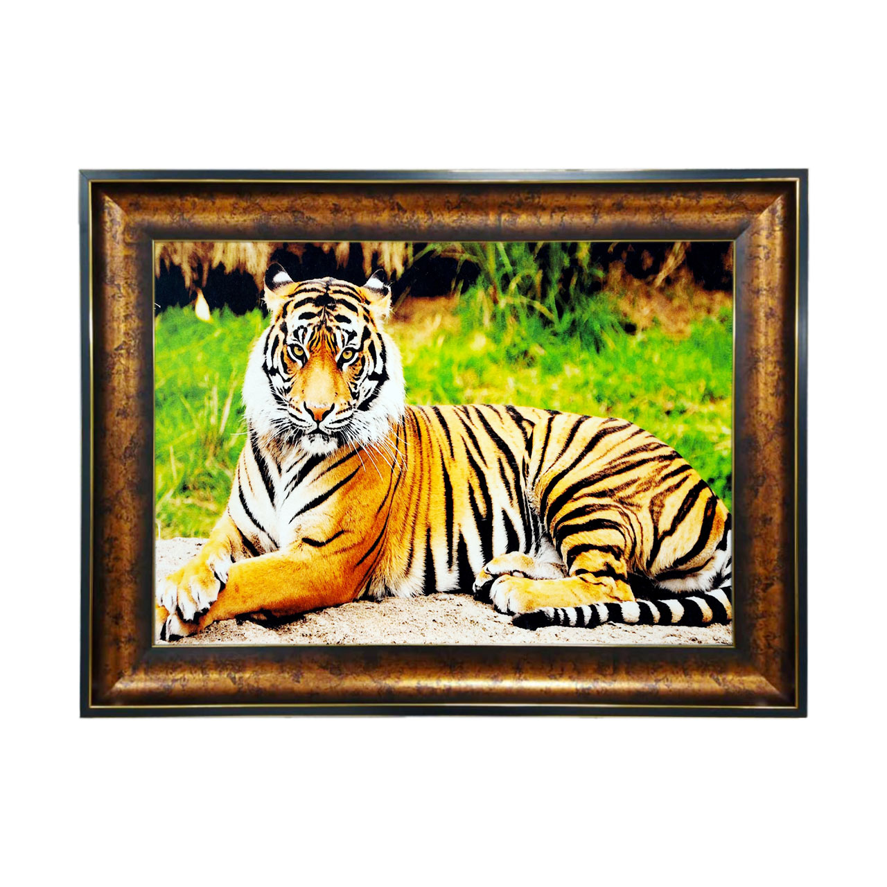 تابلو فرش چاپی طرح ببر کد 14059 سایز 50×35 سانتی متری