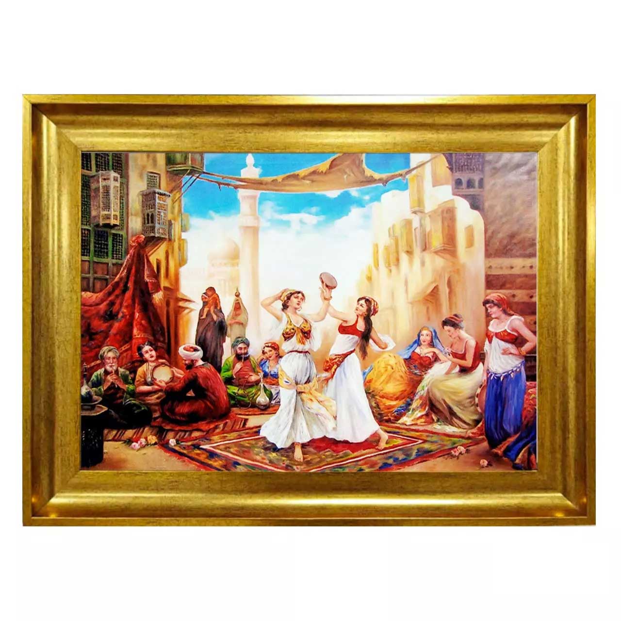 تابلو فرش چاپی طرح دهکده کد 13313 سایز 70×50 سانتی متری