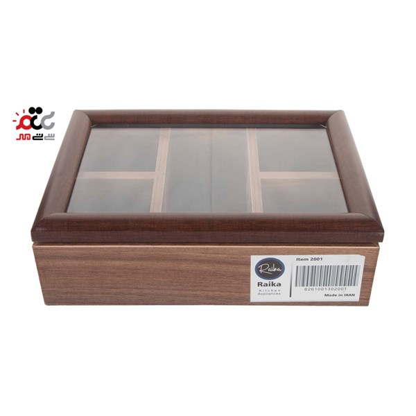 باکس چوبی چای رایکا مدل مستطیل 5 خانه