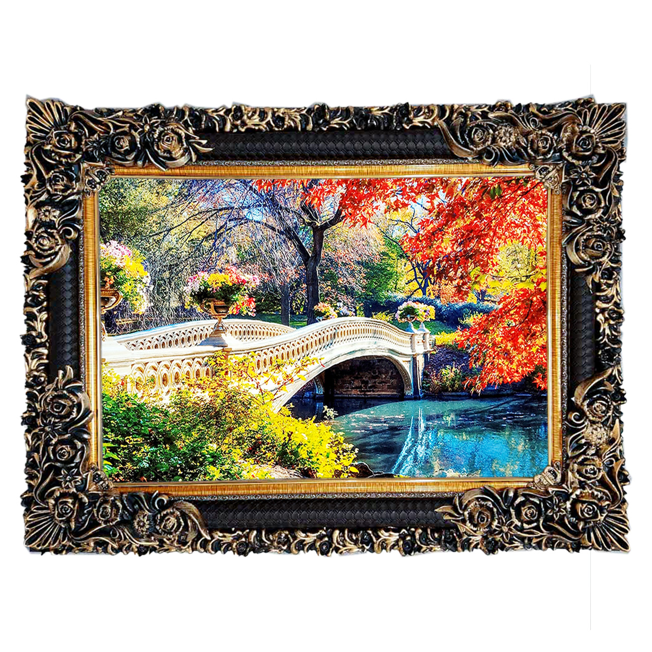 تابلو فرش چاپی طرح رودخانه کد 10011 سایز 70×50 سانتی متری