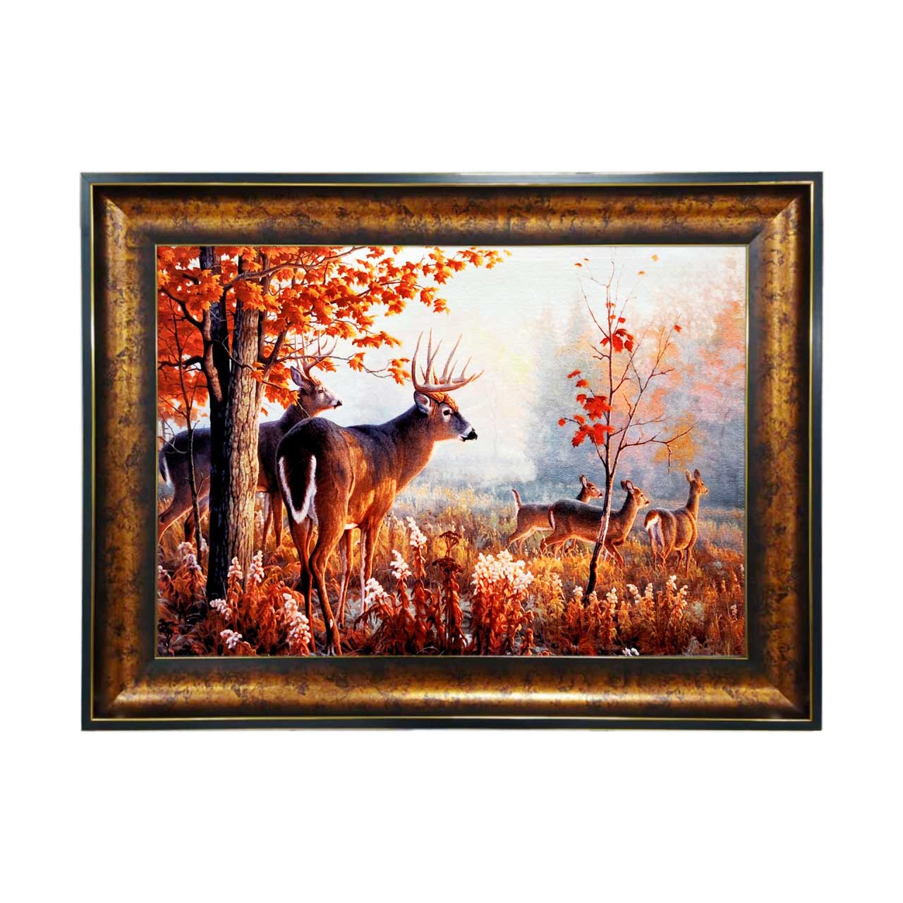 تابلو فرش چاپی طرح گوزن کد 14066 سایز 50×35 سانتی متری