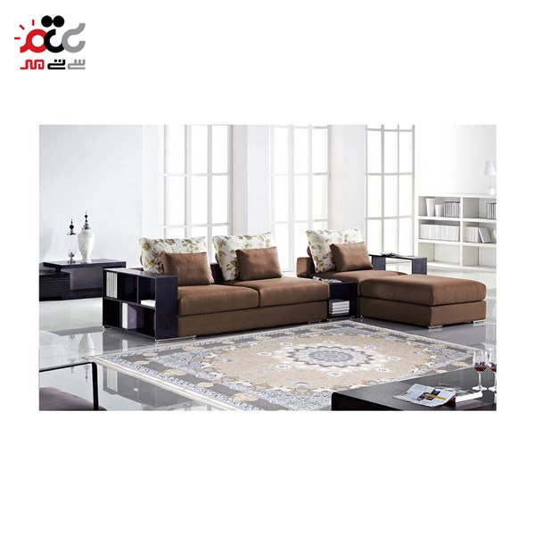 فرش ماشینی طرح بژ حاشیه سیلور کد 1439