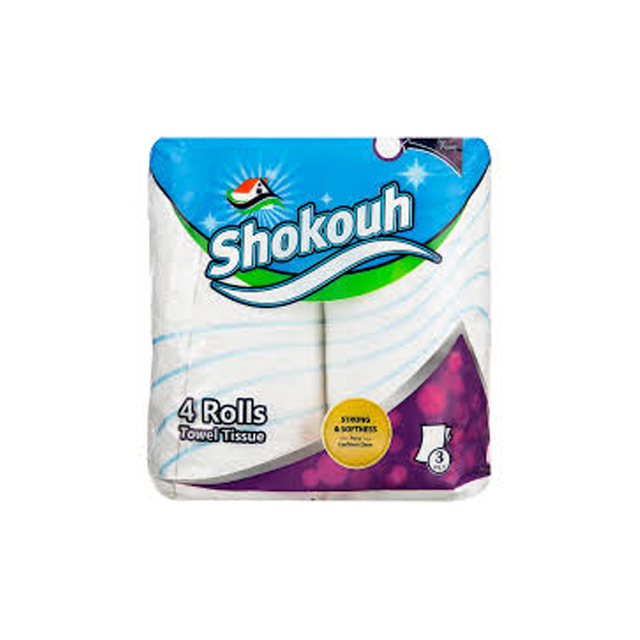 دستمال حوله ای شکوه 3 لایه بسته 4 عددی