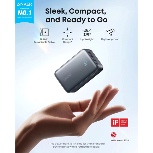 پاوربانک فست شارژ Anker 10000mAh مدل A1638H21 45W - سفید (گارانتی 18ماهه حافظه طلایی ایستا)