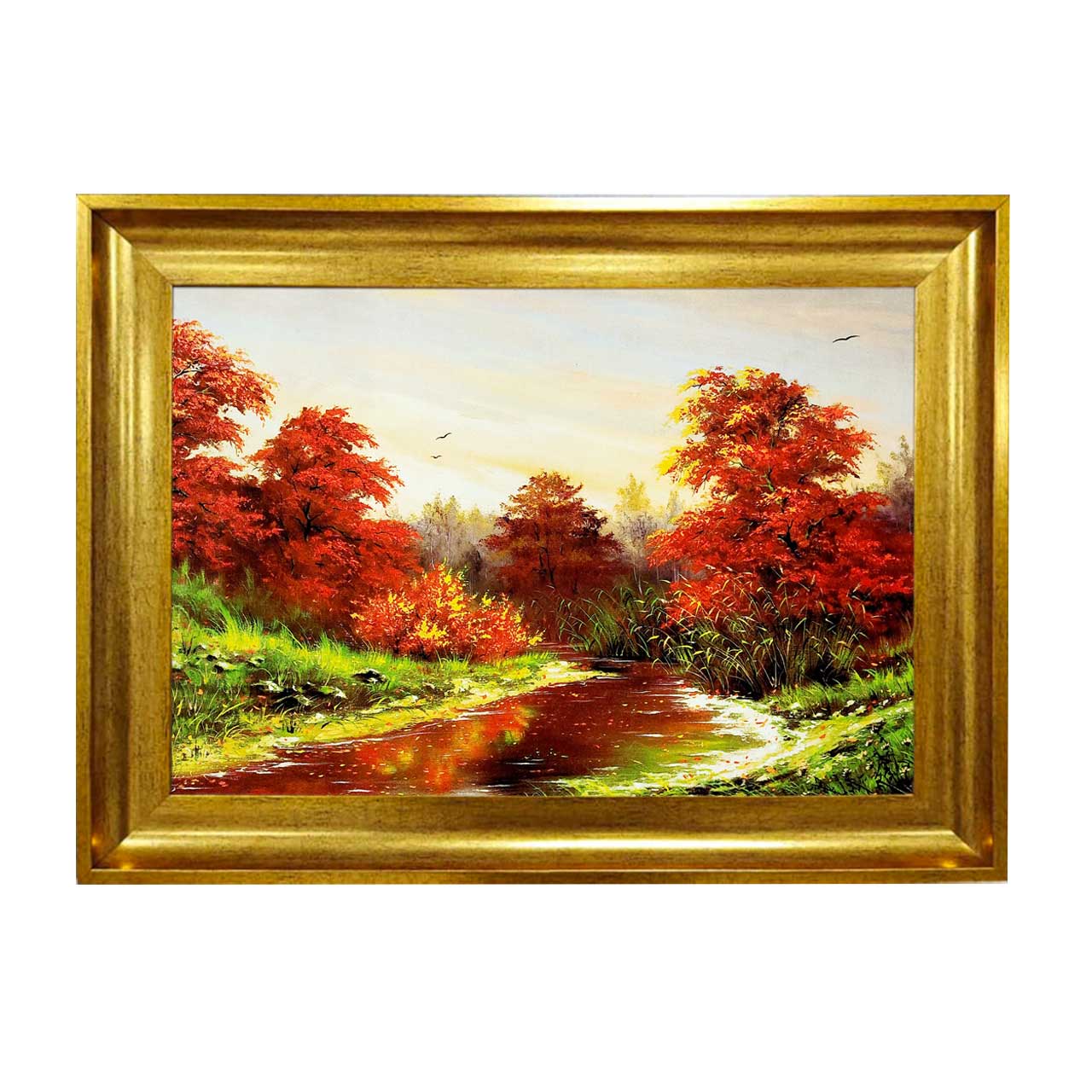 تابلو فرش چاپی طرح برکه کد 10256 سایز 50×50 سانتی متری