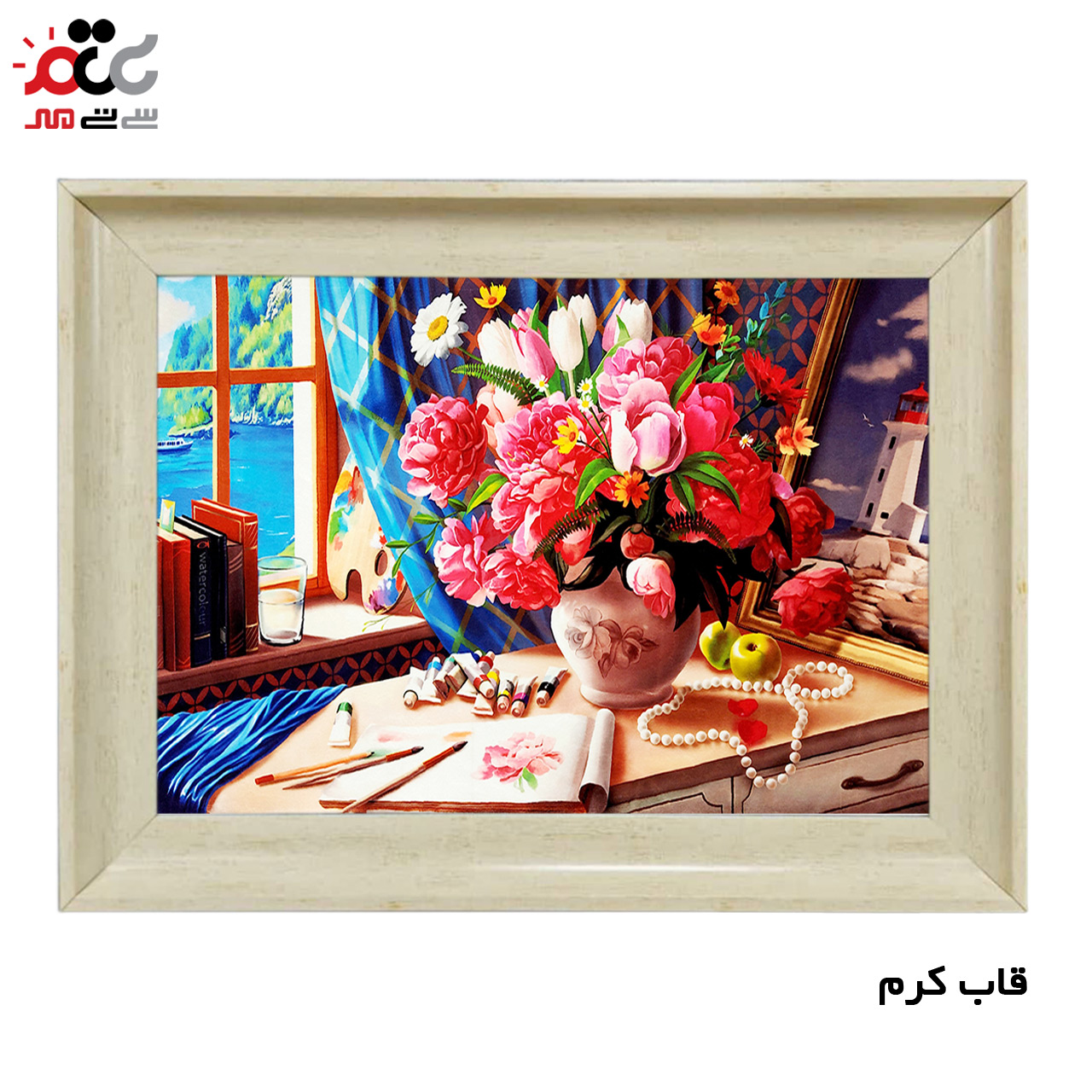 تابلو فرش چاپی طرح گل کد 12003 سایز 70×50 سانتی متری