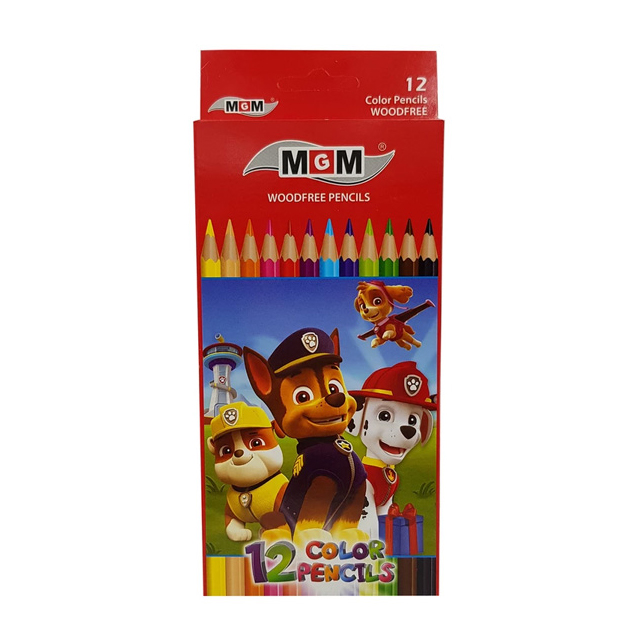 مداد رنگی جعبه ای MGM بسته 12 عددی