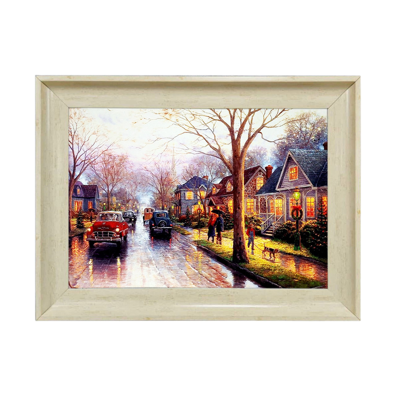 تابلو فرش چاپی طرح خیابان کد 10021 سایز 50×35 سانتی متری