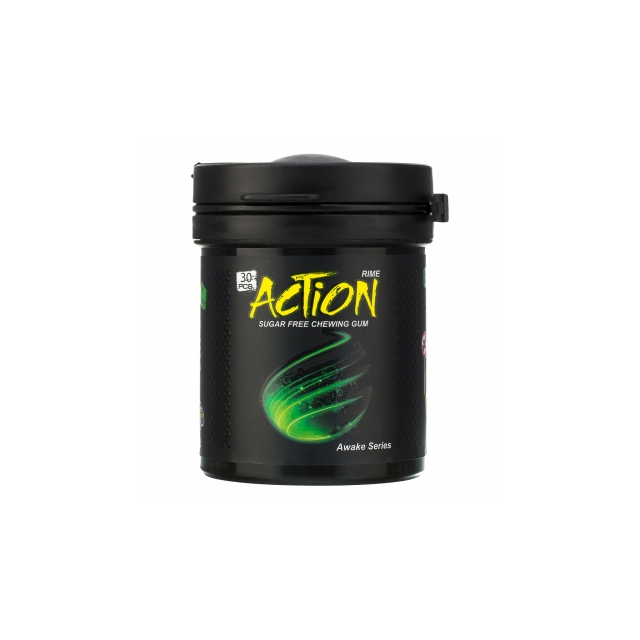 خرید آدامس بدون قند حاوی کافئین نعنایی اکشن 30 عددی