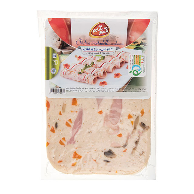 کالباس مرغ و قارچ  55 درصدگوشت مرغ با قارچ شام شام 200 گرمی