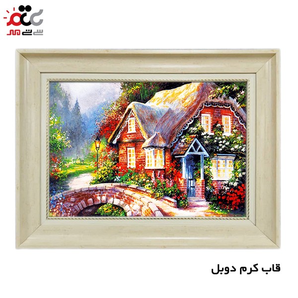 تابلو فرش طرح کلبه کد 10152 سایز 100×70 سانتی متری