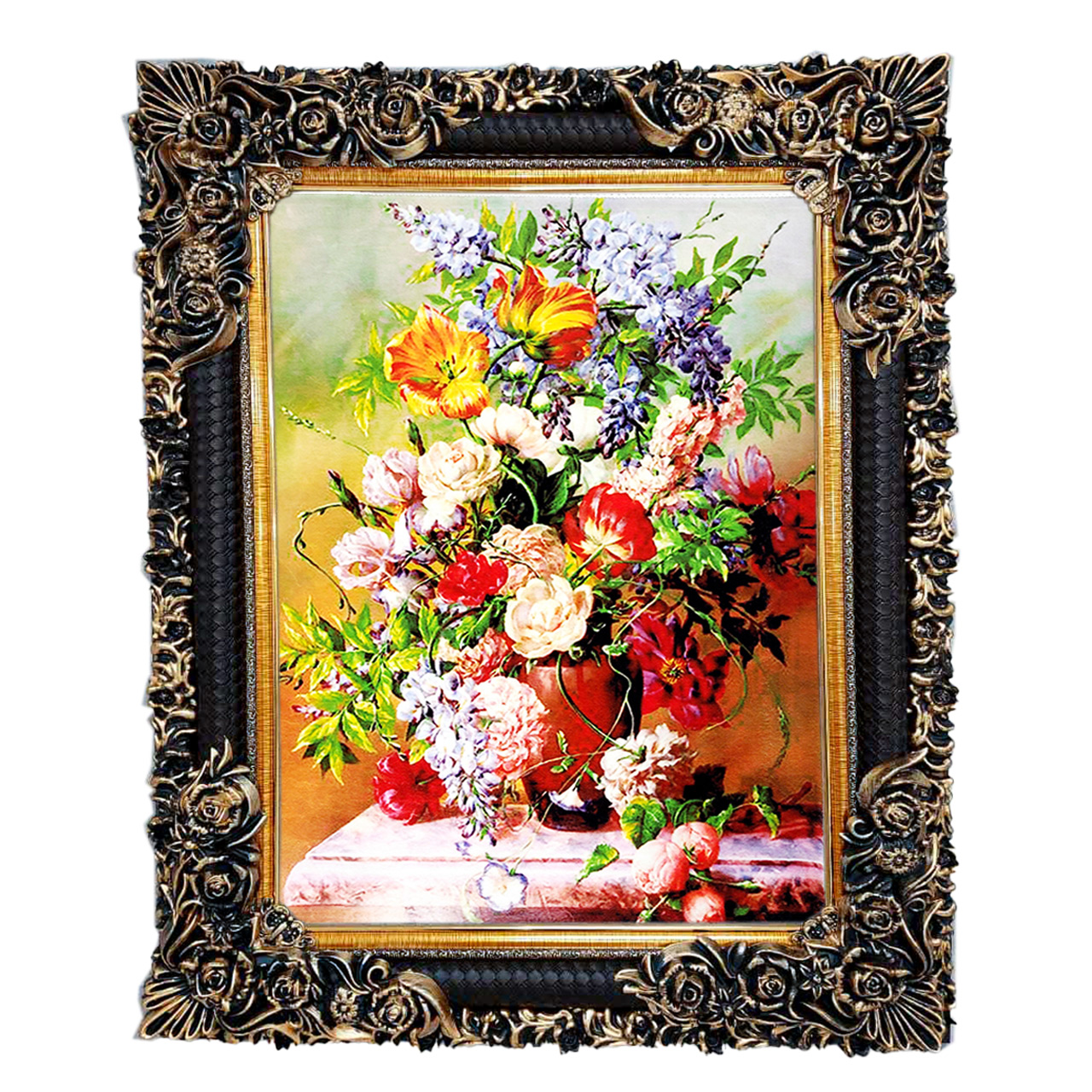 تابلو فرش چاپی طرح گل کد 12359 سایز 70×50 سانتی متری