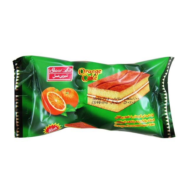 کیک لایه ای کرمدار پرتقالی شیرین عسل 30 گرمی