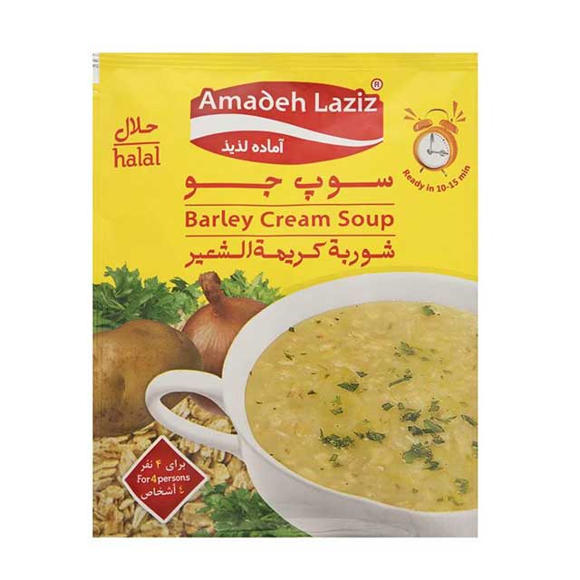 سوپ نیمه آماده جو آماده لذیذ 65 گرمی