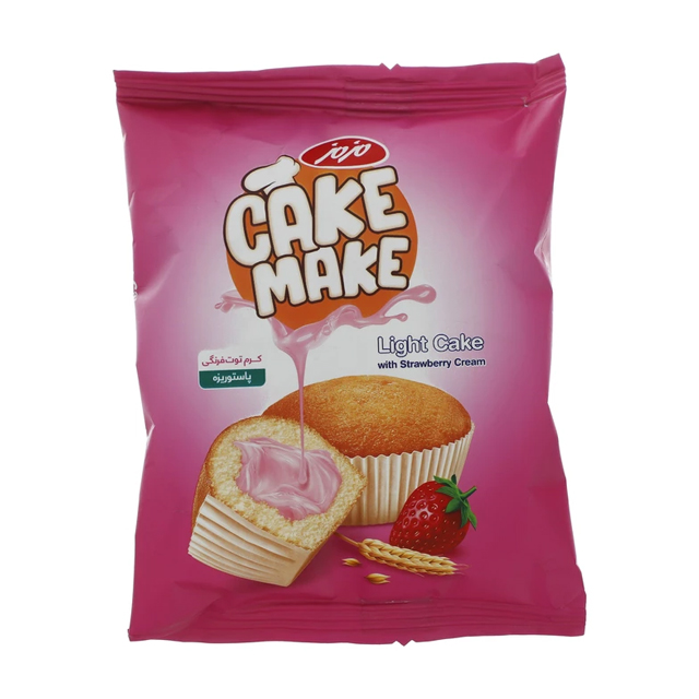 خرید کیک میک توت فرنگی مزمز 52 گرمی 24 عددی