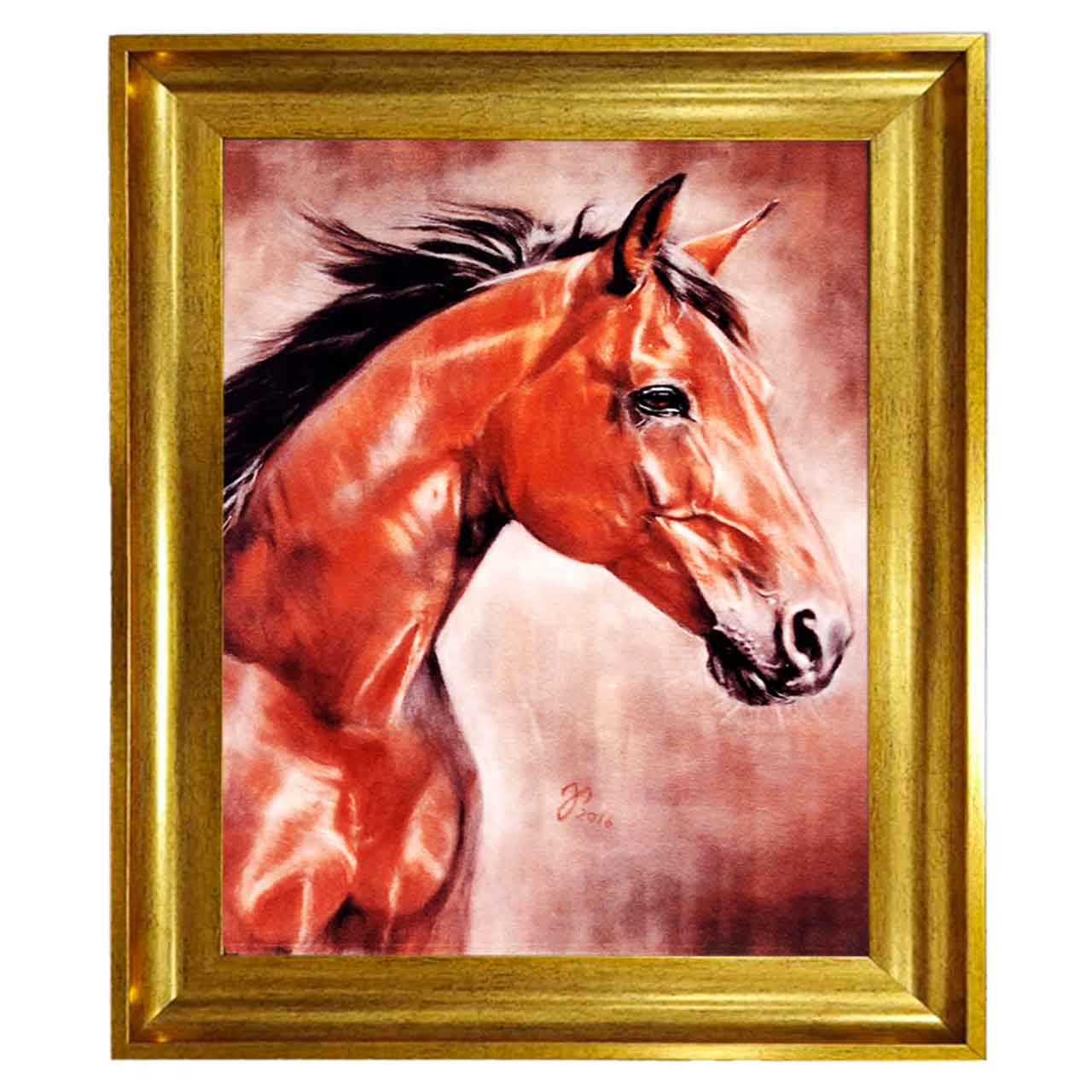 تابلو فرش چاپی طرح اسب کد 14315 سایز 100×70 سانتی متری