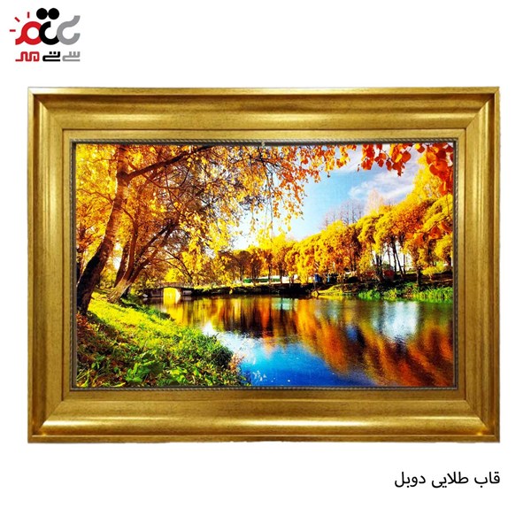 تابلو فرش طرح آرامش پاییز کد 10075 سایز 50×35 سانتی متری