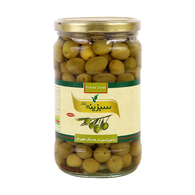 زیتون شور درجه یک طعم دار سبزینه تک 700گرمی