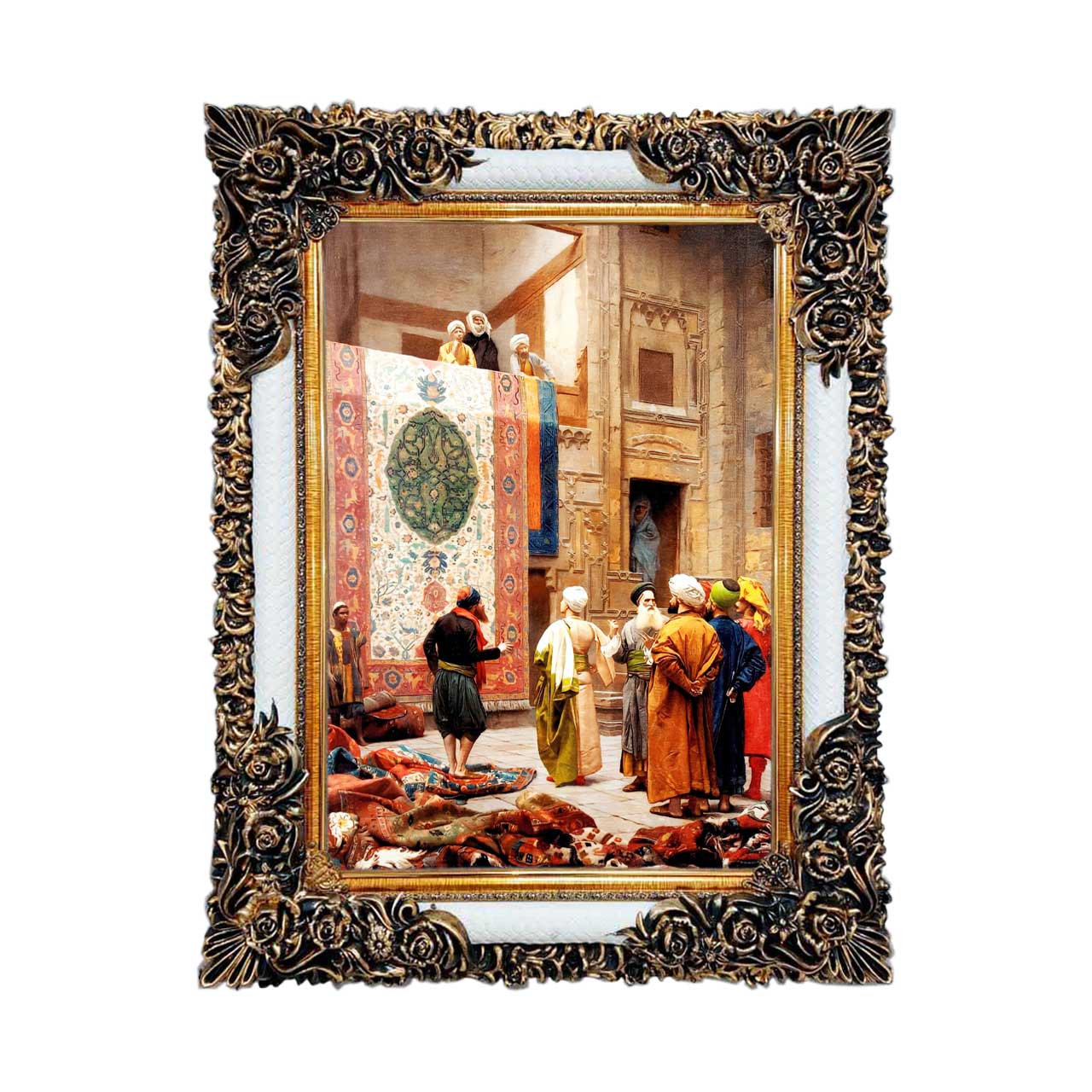 تابلو فرش چاپی طرح بازار کد 13004 سایز 50×50 سانتی متری