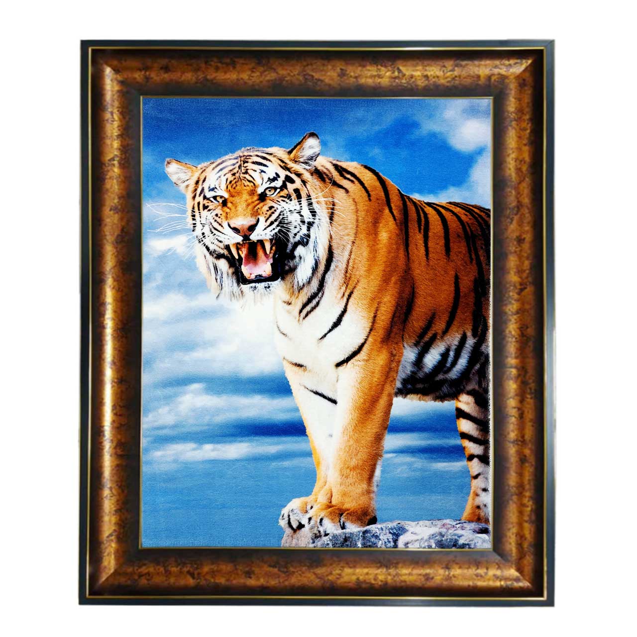 تابلو فرش چاپی طرح ببر کد 14602 سایز 100×50 سانتی متری