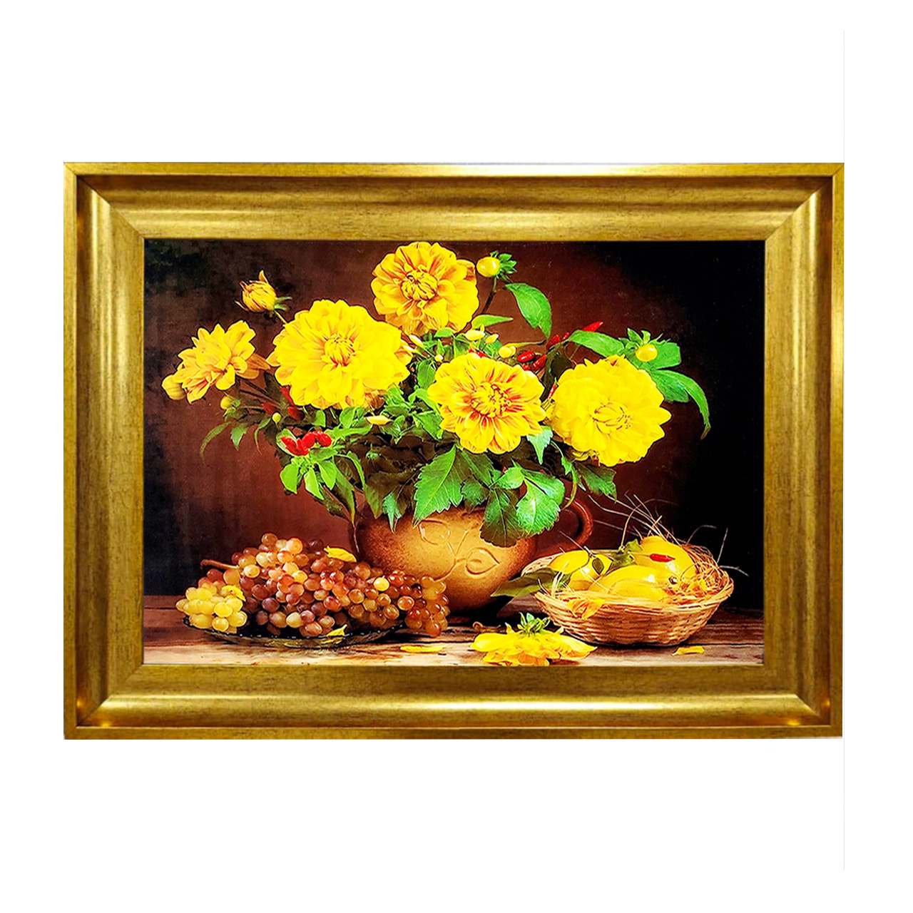 تابلو فرش چاپی طرح گل کد 12026 سایز 50×50 سانتی متری