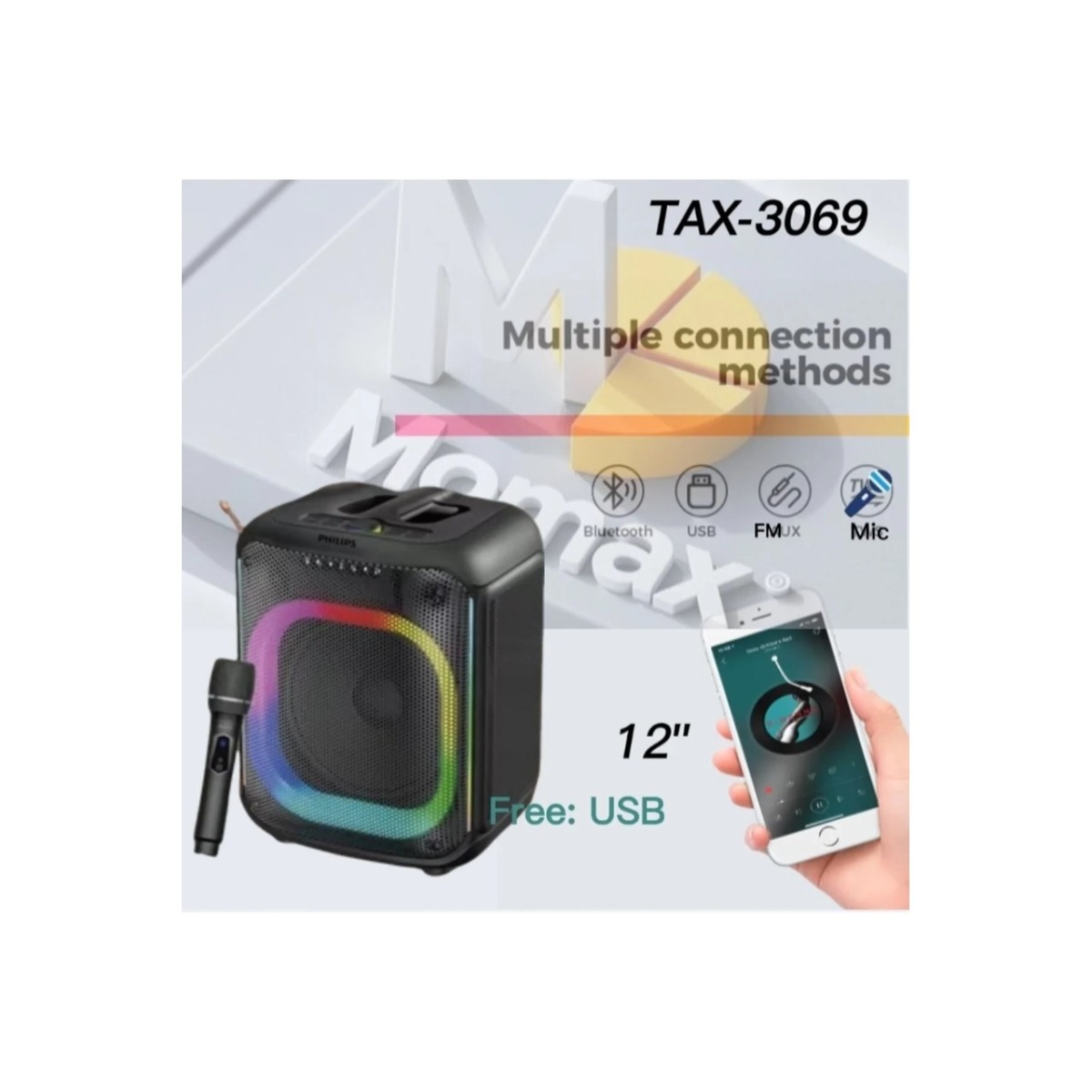 اسپیکر بی سیم Philips مدل TAX3069 - مشکی (پک ضعیف)