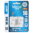 (گارانتی مادام العمر رایانه نوین سگال) نقره ای Vicco man VC364 S USB3.0 Flash Memory - 16GB