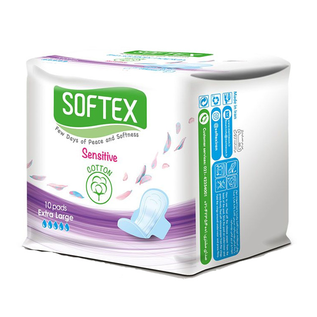 نوار بهداشتی بالدار فلاف نازک خیلی بزرگ سافتکس 10 عددی