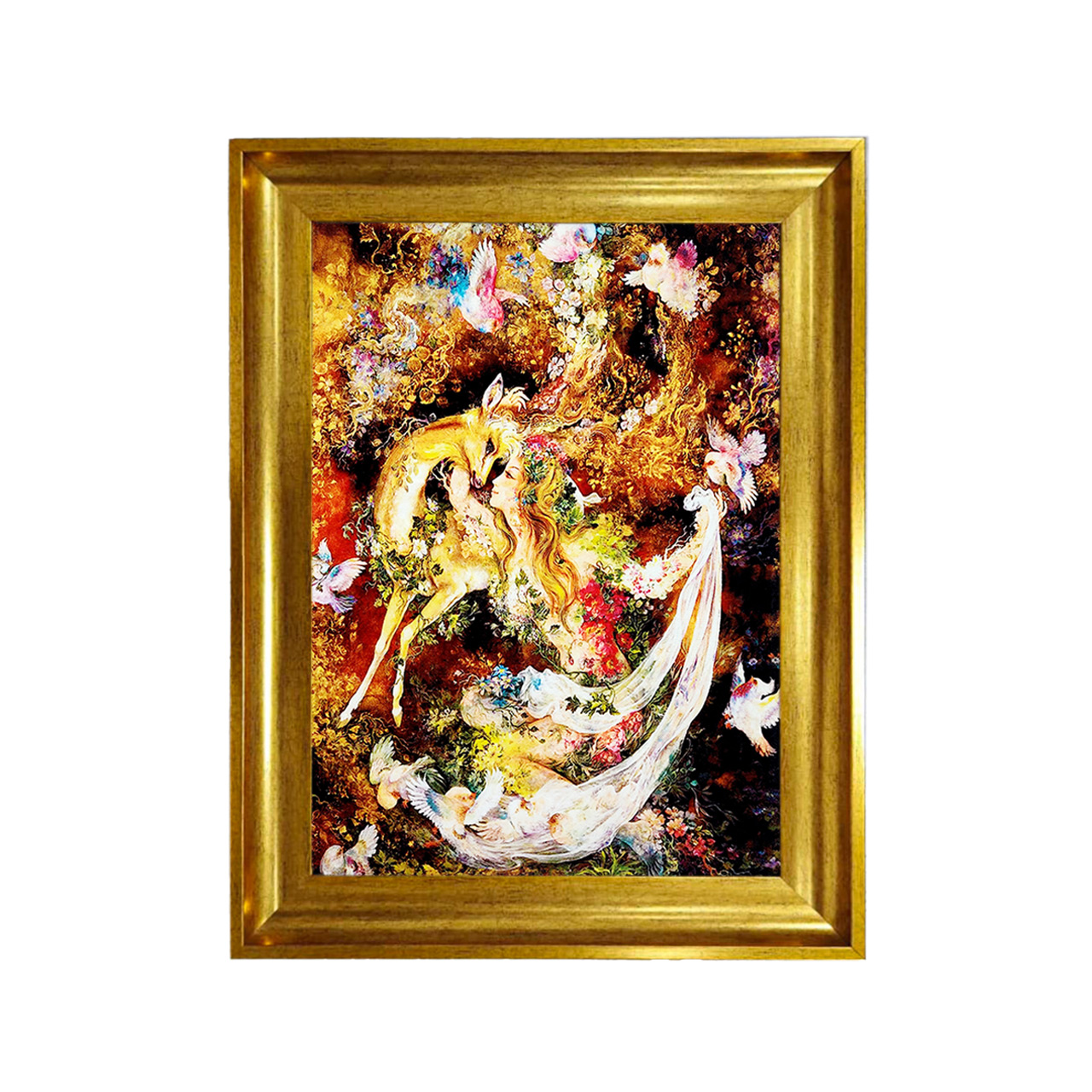 تابلو فرش چاپی طرح مینیاتوری کد 16006 سایز 50×50 سانتی متری