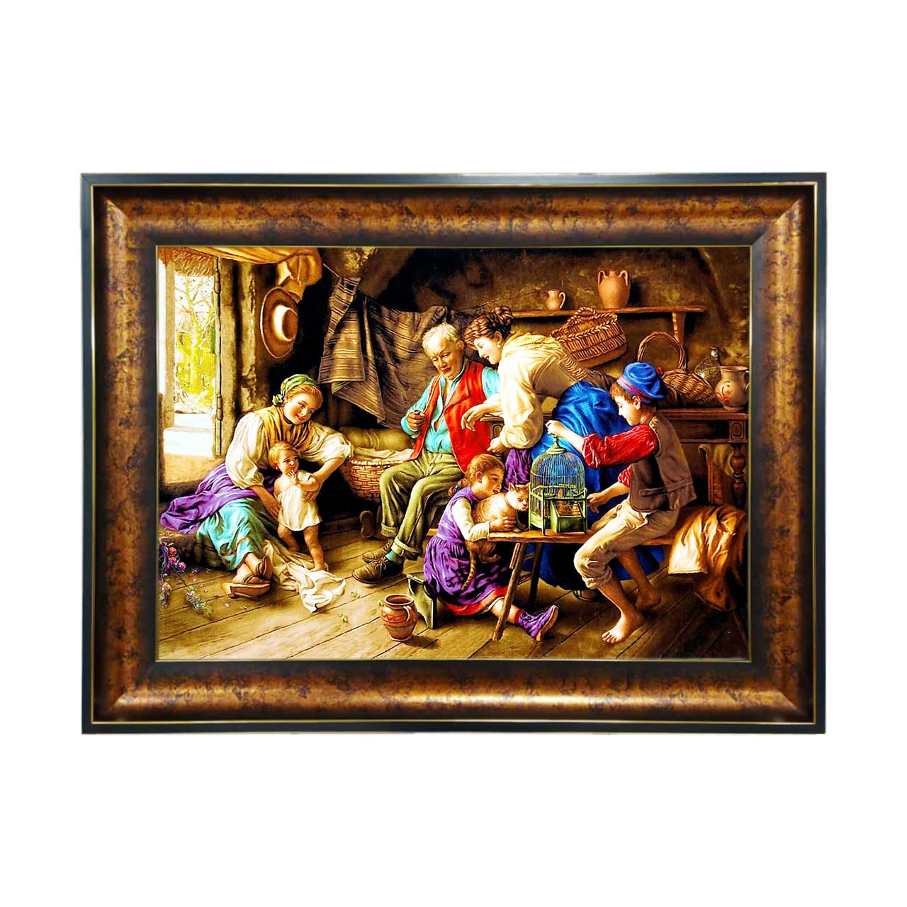 تابلو فرش چاپی طرح پدربزرگ کد 11004 سایز 50×35 سانتی متری